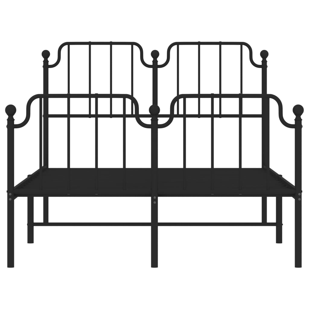 Sengeramme i metall med hode- og fotgavl svart 120x200 cm
