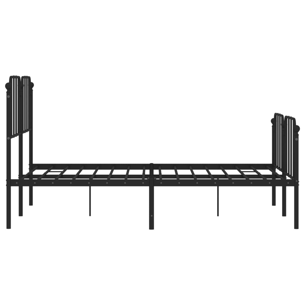 Sengeramme i metall med hode- og fotgavl svart 140x200 cm