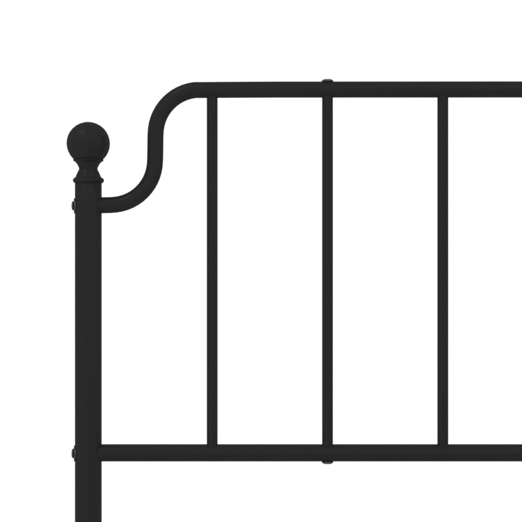 Sengeramme i metall med hode- og fotgavl svart 193x203 cm