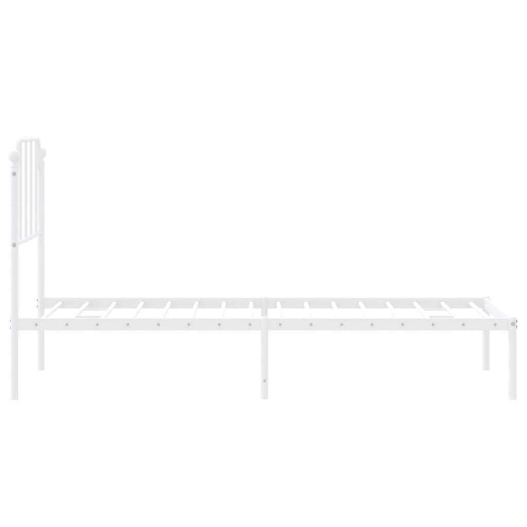 Sengeramme i metall med hodegavl hvit 80x200 cm
