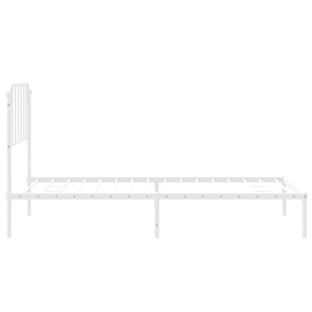 Sengeramme i metall med hodegavl hvit 100x190 cm