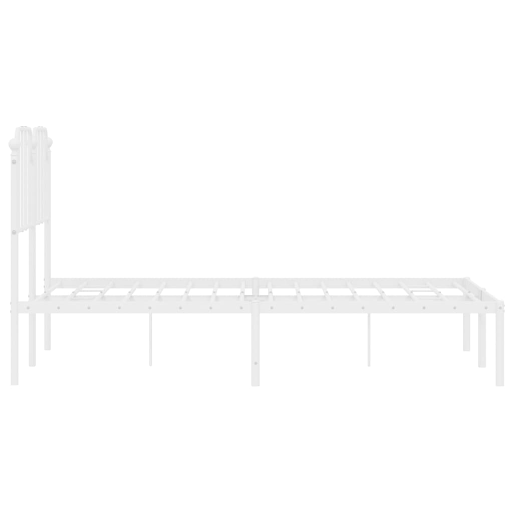 Sengeramme i metall med hodegavl hvit 120x190 cm
