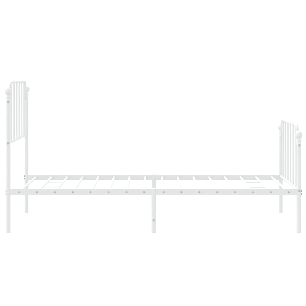 Sengeramme i metall med hode- og fotgavl hvit 90x190 cm