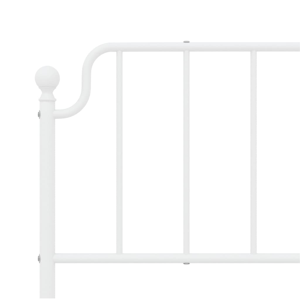 Sengeramme i metall med hode- og fotgavl hvit 183x213 cm