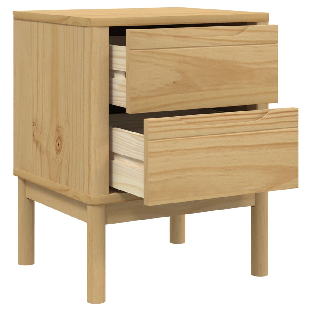 Nattbord voksbrun 45x39x57 cm heltre furu