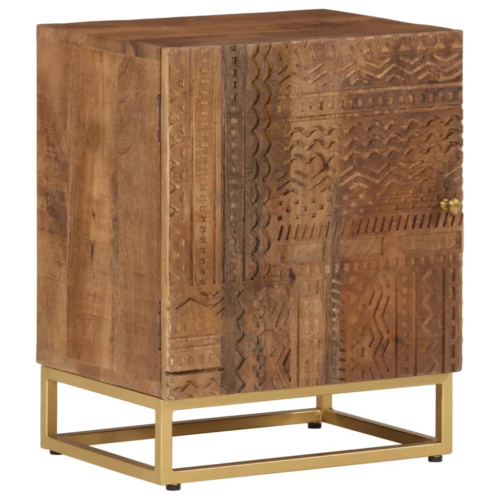 Nattbord 40x30x50 cm heltre mango og jern