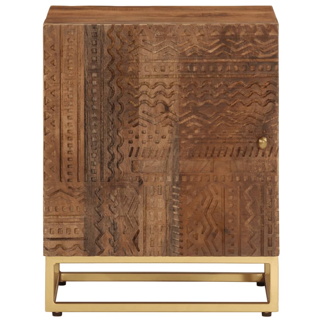 Nattbord 40x30x50 cm heltre mango og jern