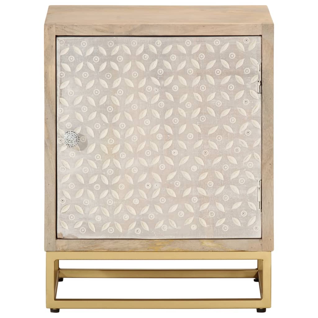 Nattbord 40x30x50 cm heltre mango og jern