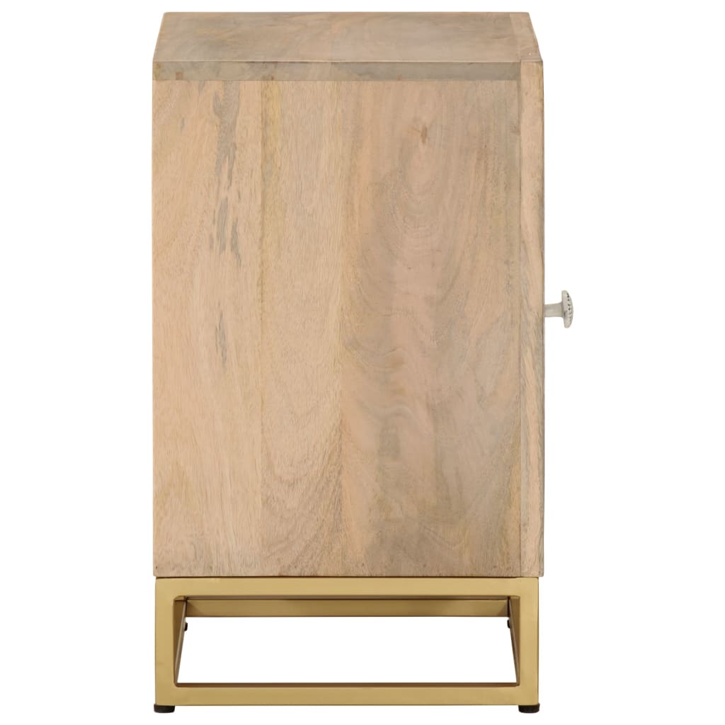 Nattbord 40x30x50 cm heltre mango og jern