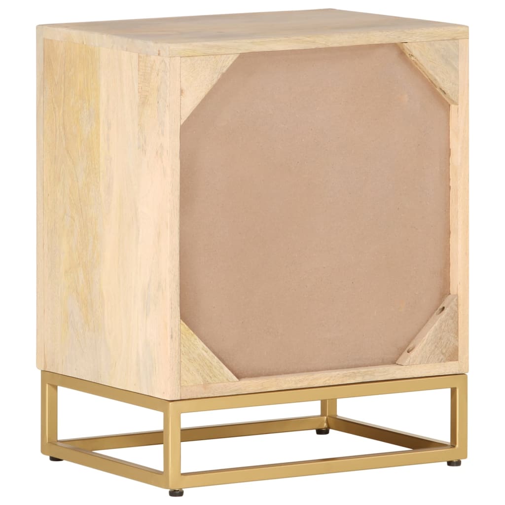 Nattbord 40x30x50 cm heltre mango og jern