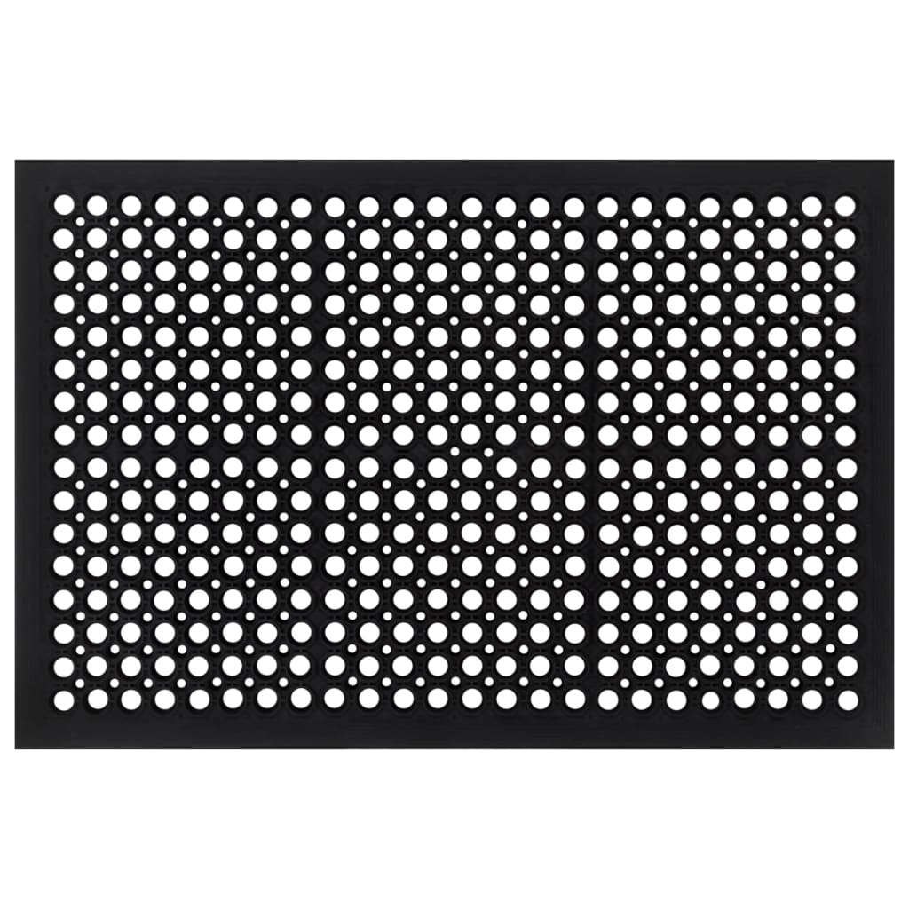 Dørmatte rektangulær 60x90 cm gummi