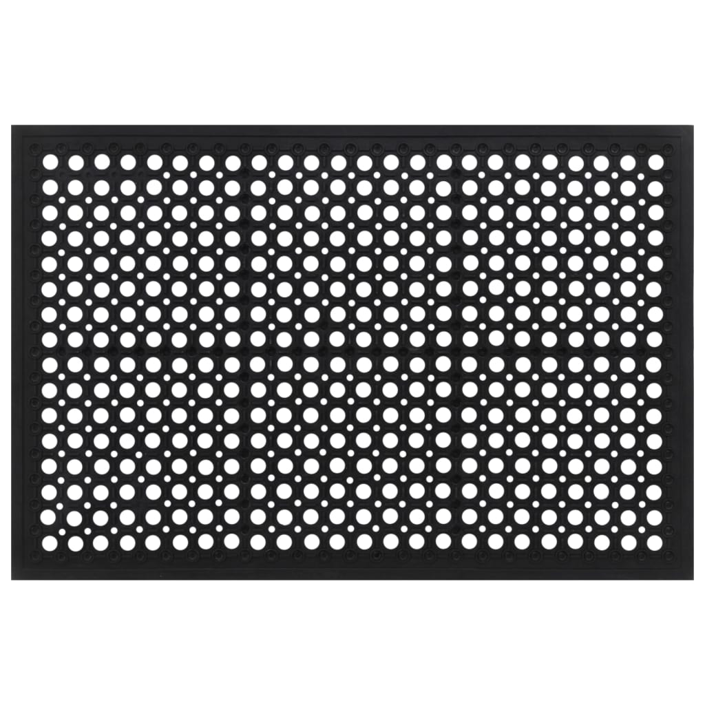 Dørmatte rektangulær 60x90 cm gummi