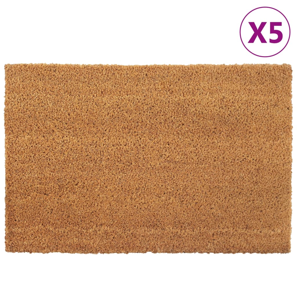 Dørmatter 5 stk naturlig 40x60 cm tuftet kokosfiber