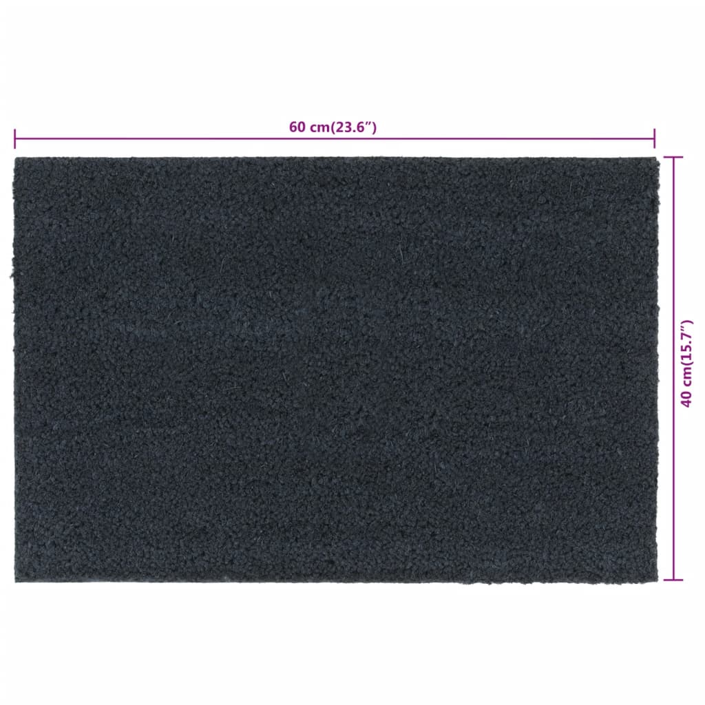 Dørmatter 2 stk mørkegrå 40x60 cm tuftet kokosfiber