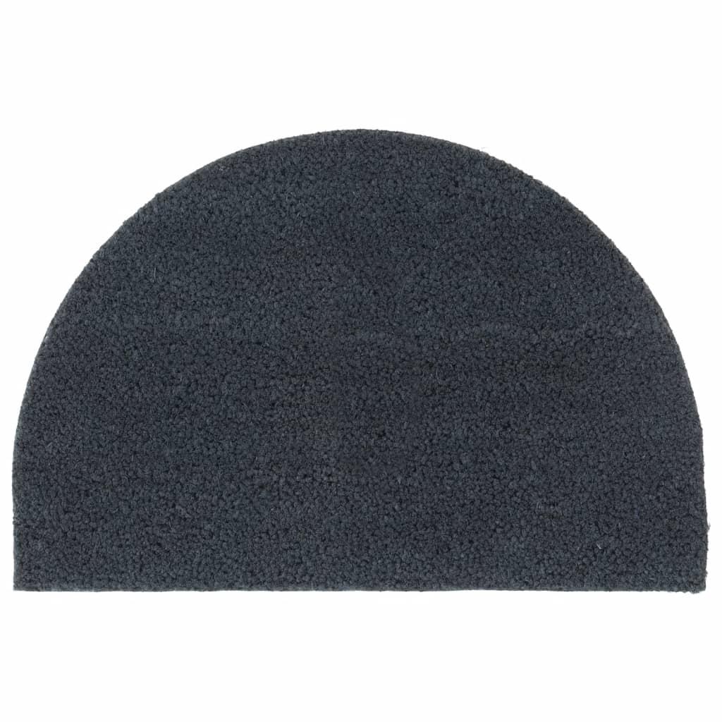 Dørmatte mørkegrå halvrund 40x60 cm tuftet kokosfiber