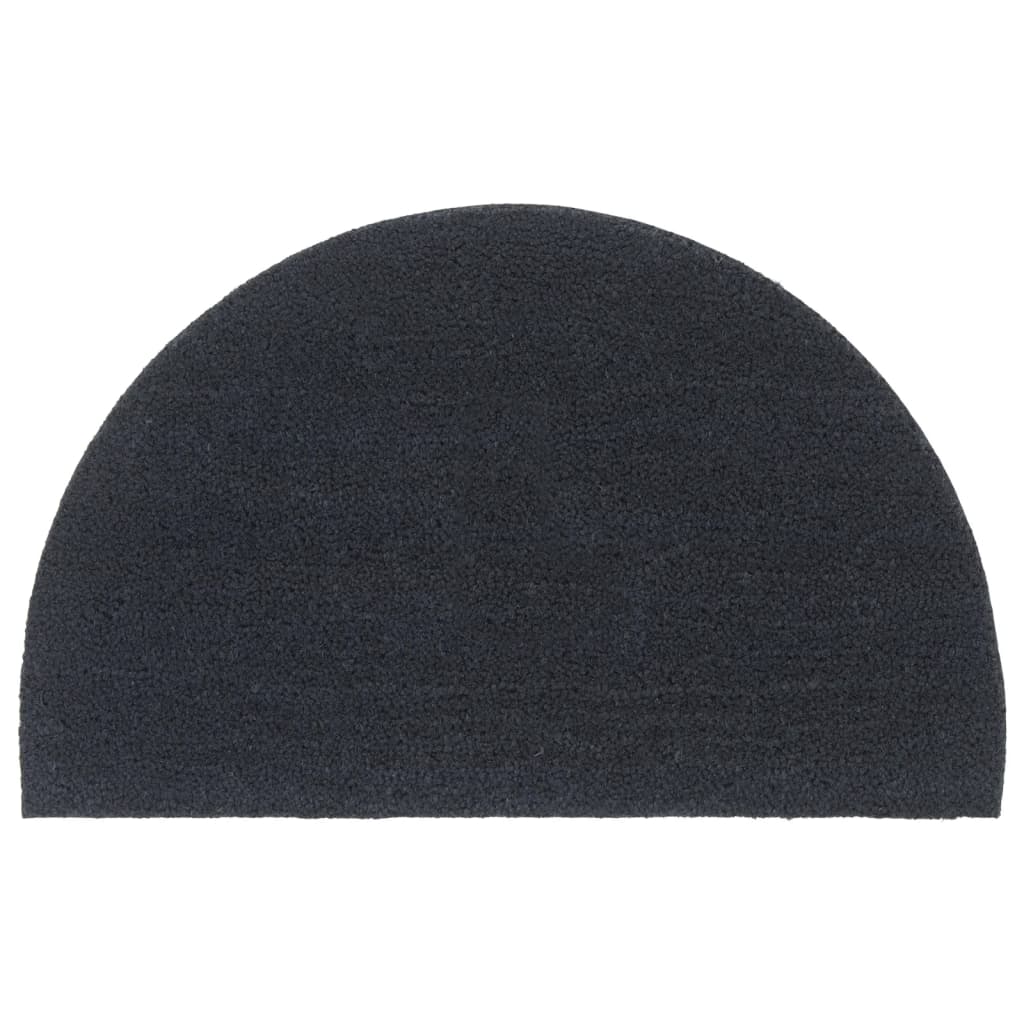 Dørmatte mørkegrå halvrund 50x80 cm tuftet kokosfiber