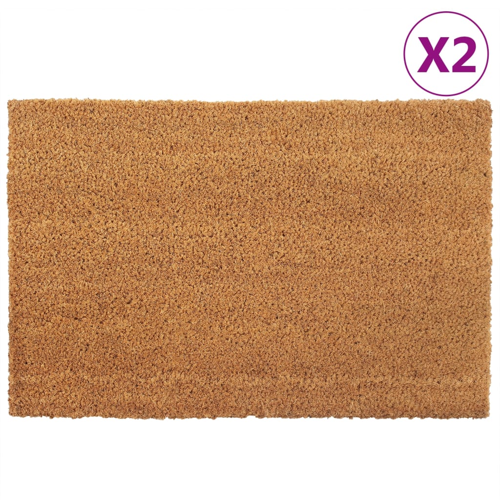 Dørmatter 2 stk naturlig 40x60 cm tuftet kokosfiber