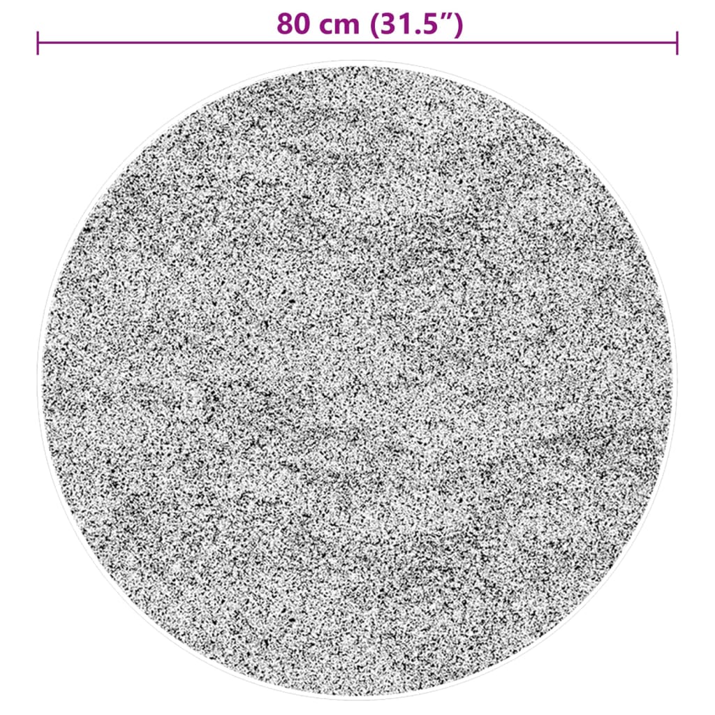 Teppe HUARTE kort luv mykt og vaskbart kremhvit Ø 80 cm