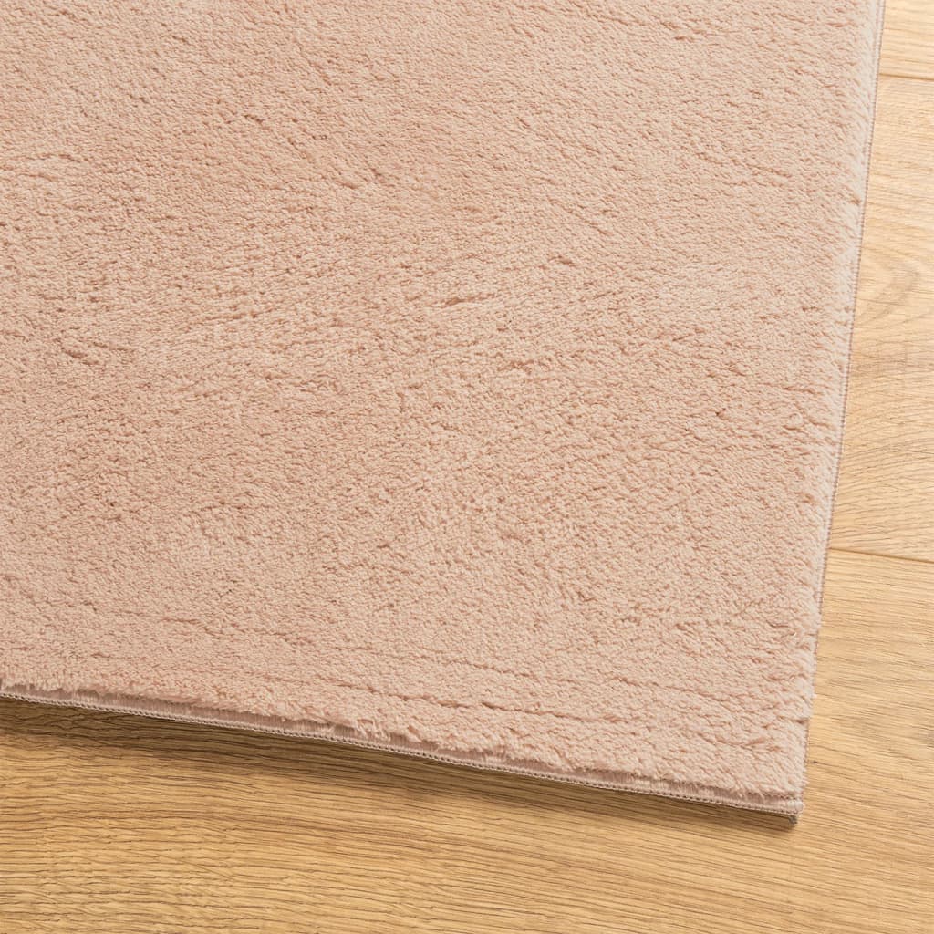 Teppe HUARTE kort luv mykt og vaskbart blush 80x200 cm
