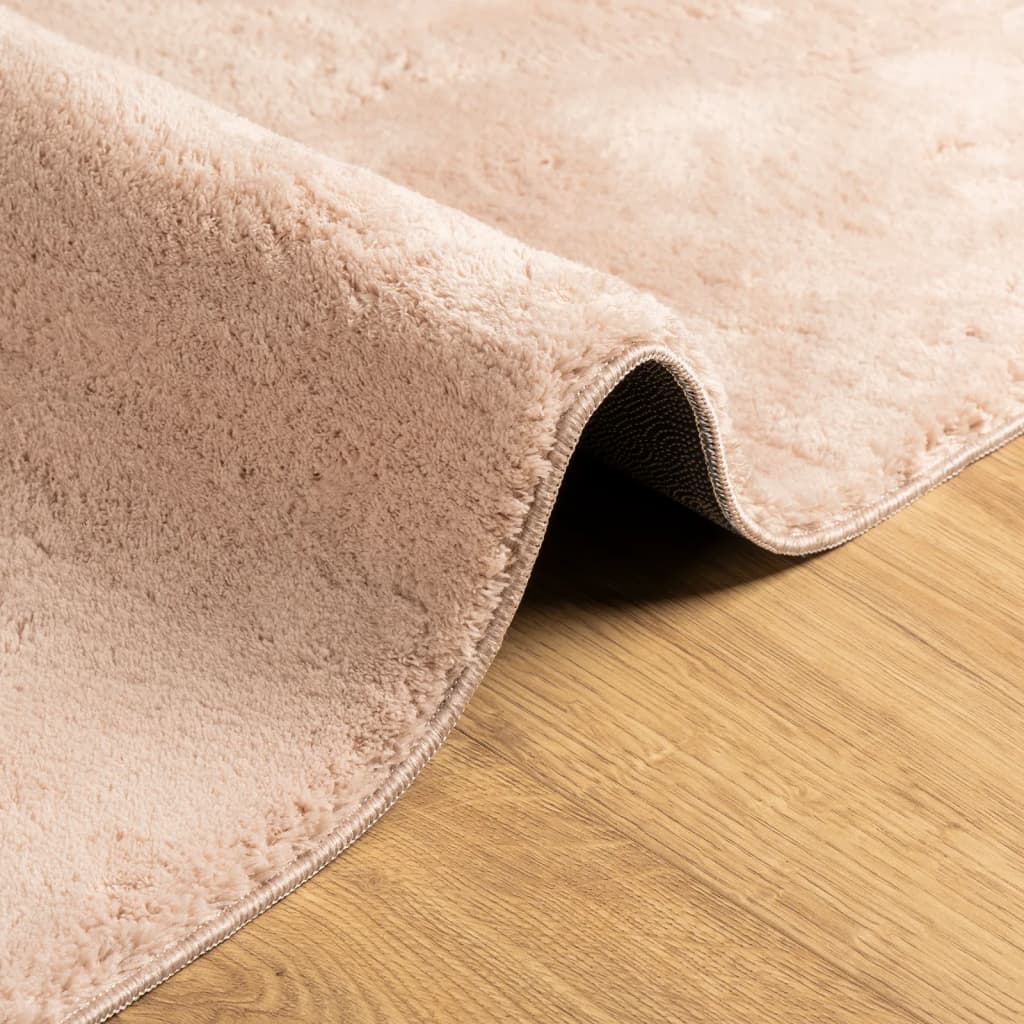 Teppe HUARTE kort luv mykt og vaskbart blush 80x200 cm