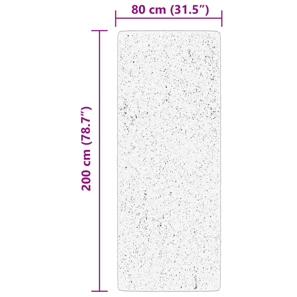 Teppe HUARTE kort luv mykt og vaskbart blush 80x200 cm