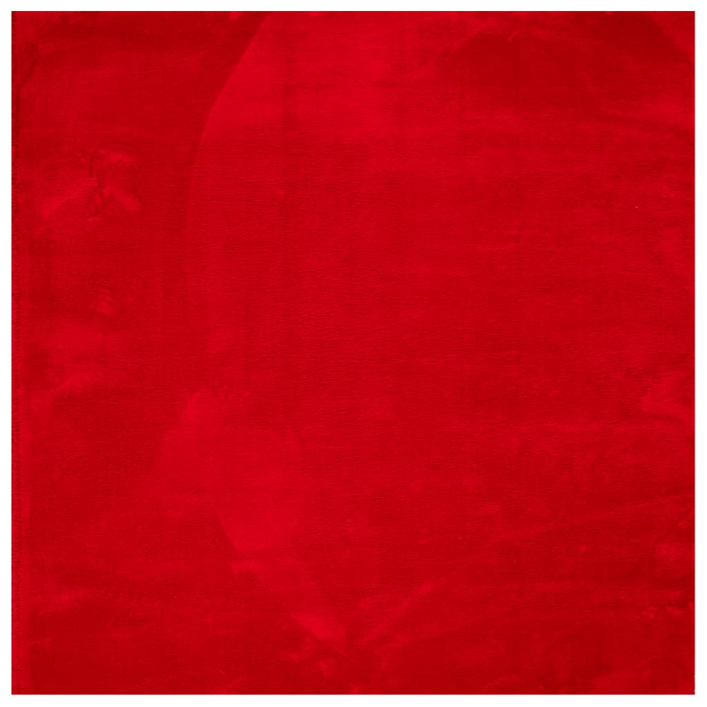 Teppe HUARTE kort luv mykt og vaskbart rød 160x160 cm