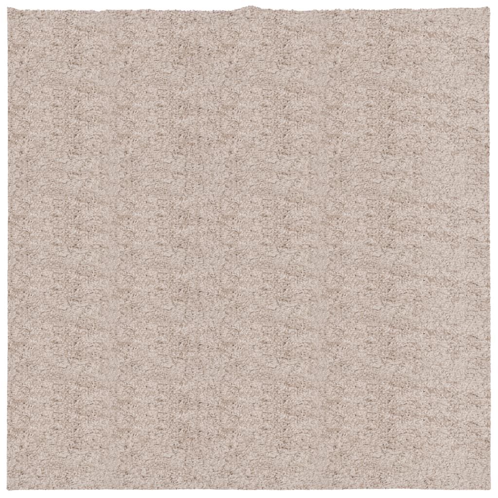 Tykt teppe PAMPLONA høy luv moderne beige 160x160 cm