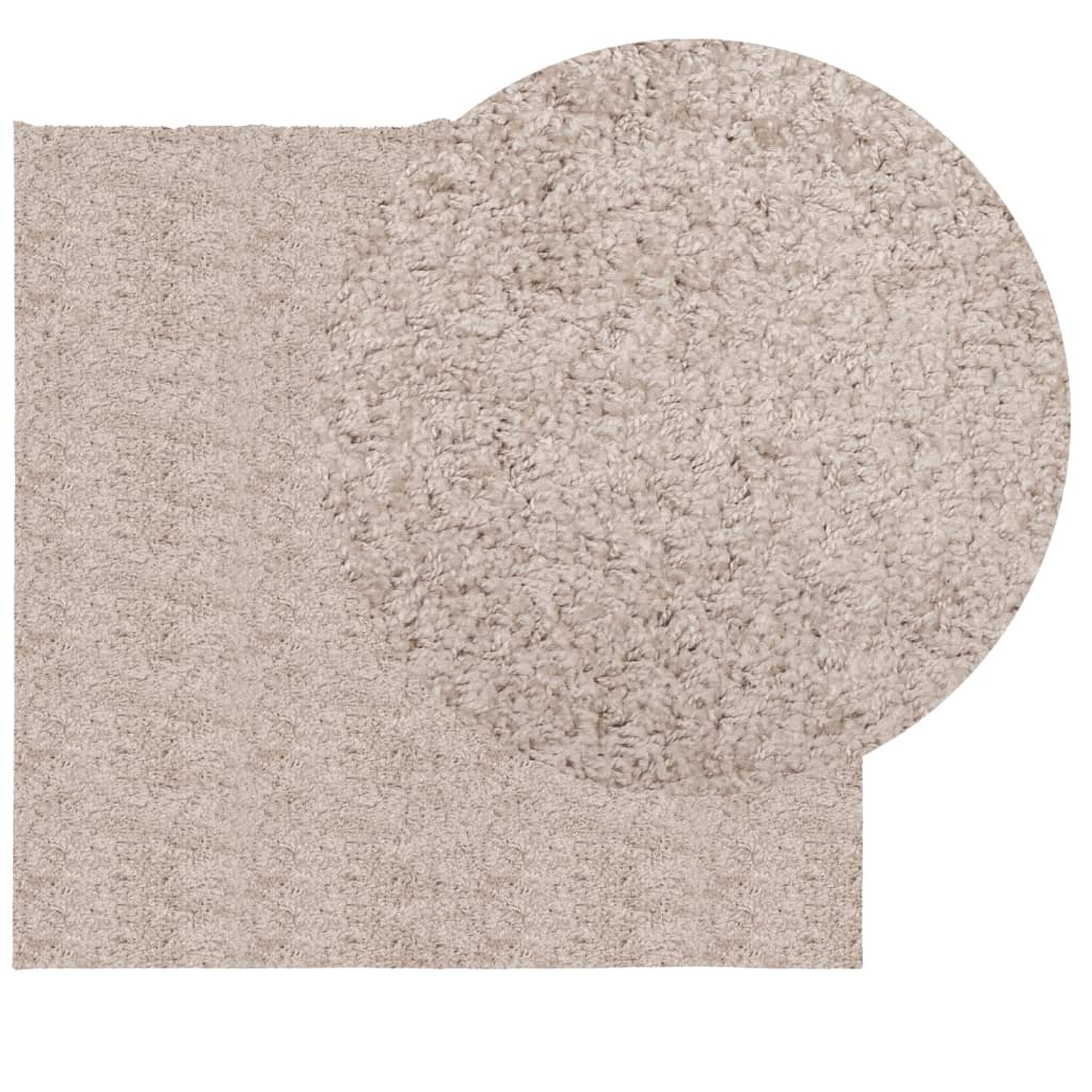 Tykt teppe PAMPLONA høy luv moderne beige 160x160 cm