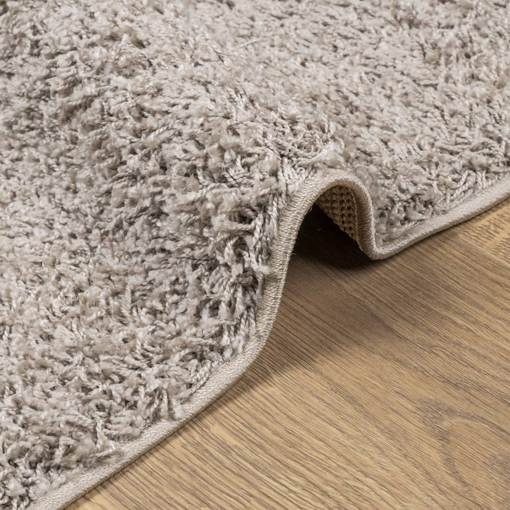 Tykt teppe PAMPLONA høy luv moderne beige 160x160 cm