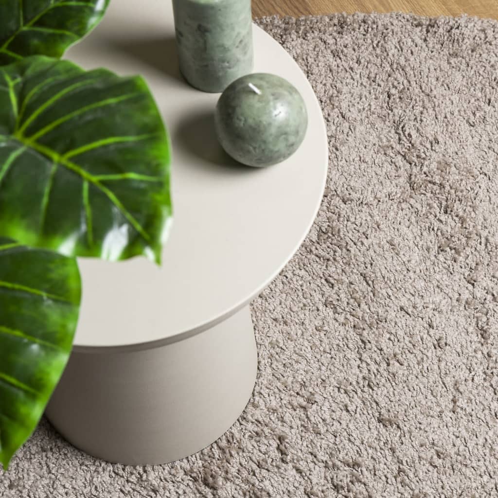 Tykt teppe PAMPLONA høy luv moderne beige 160x160 cm