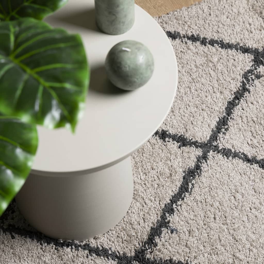 Tykt teppe PAMPLONA høy luv moderne beige antrasitt 240x240 cm