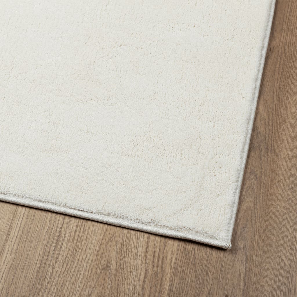 Teppe OVIEDO kort luv kremhvit 100x200 cm