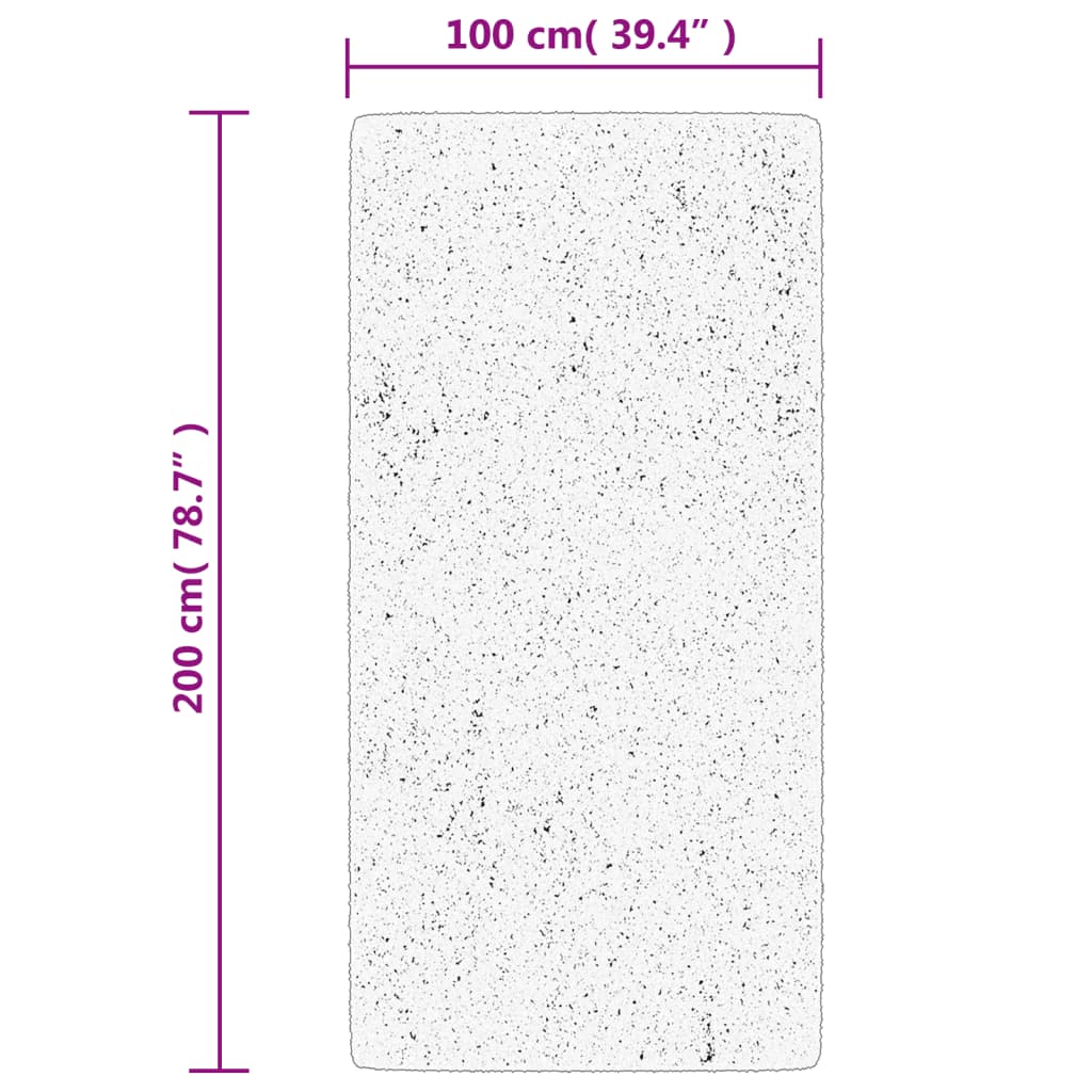 Teppe OVIEDO kort luv kremhvit 100x200 cm