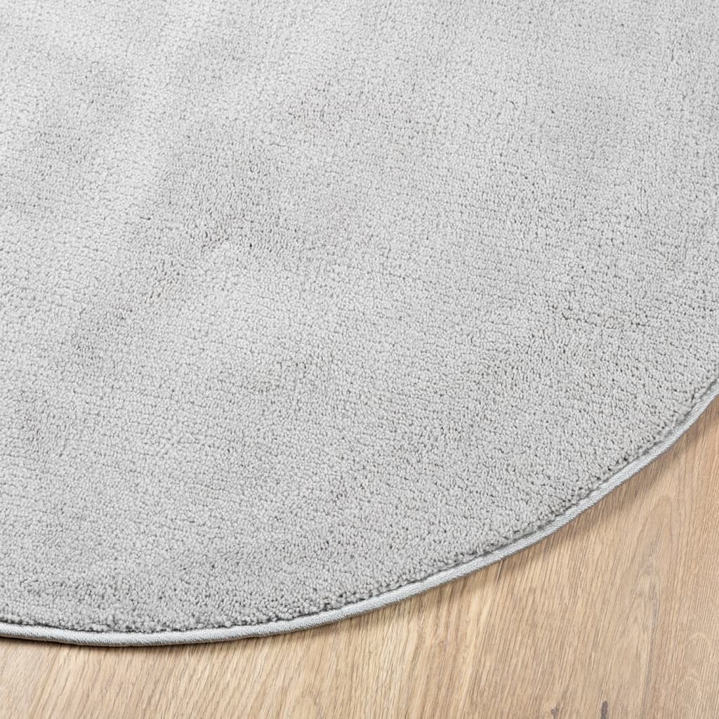 Teppe OVIEDO kort luv grå Ø 120 cm