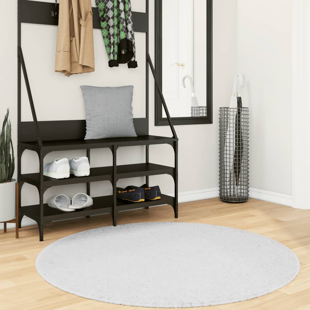 Teppe OVIEDO kort luv grå Ø 120 cm