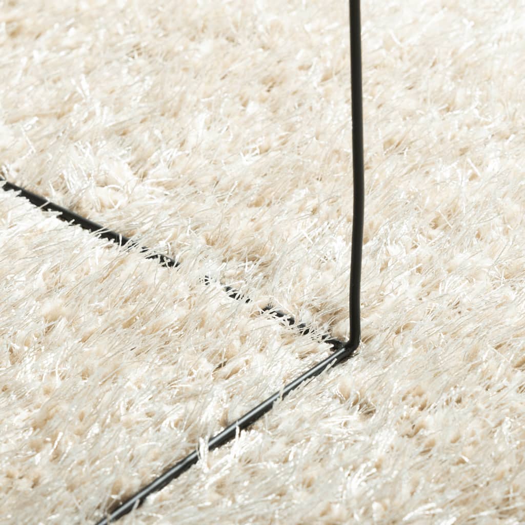 Teppe ISTAN med lang luv skinnende utseende kremhvit 100x200 cm