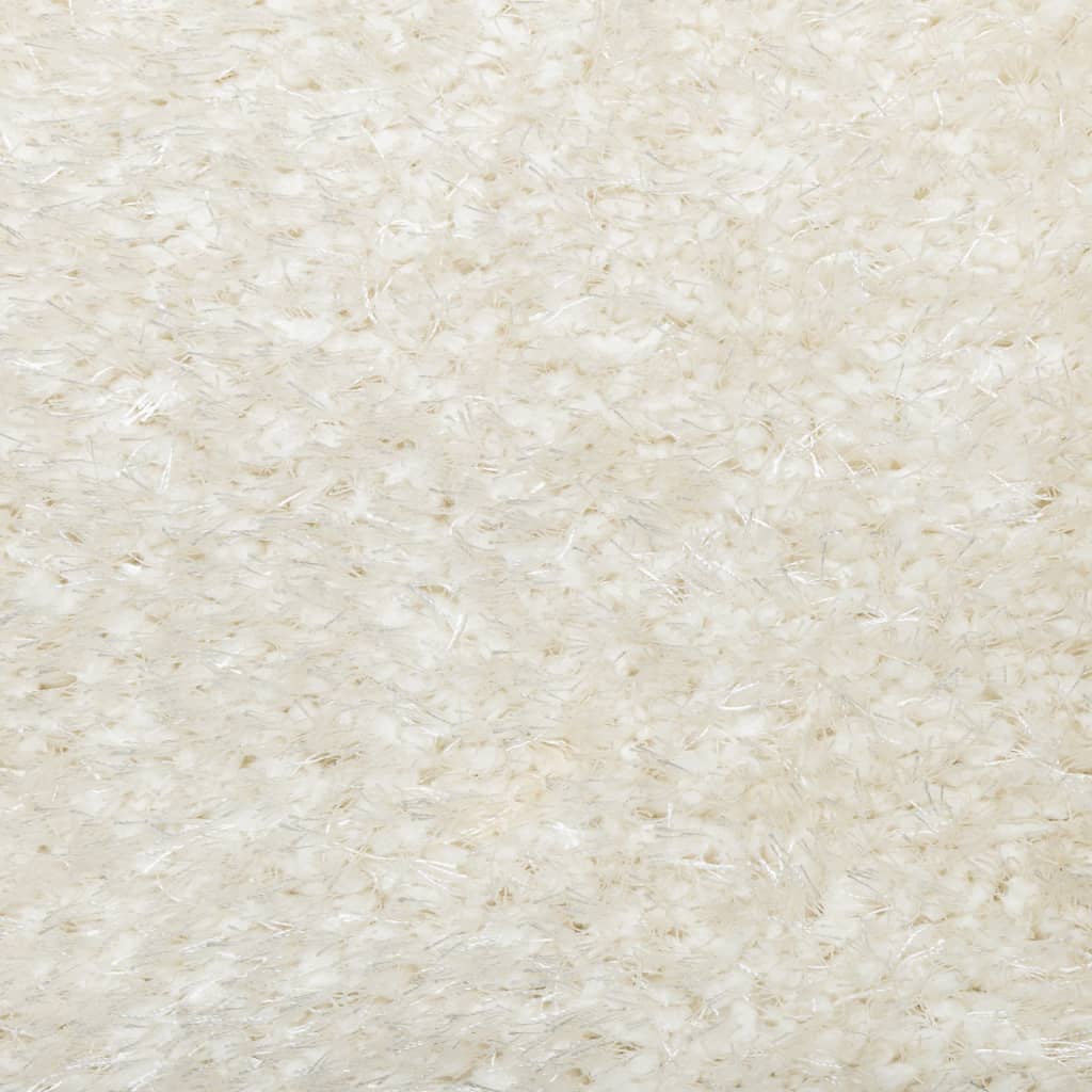 Teppe ISTAN med lang luv skinnende utseende kremhvit 100x200 cm