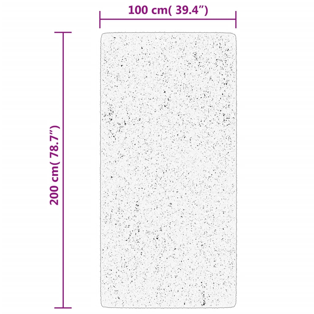 Teppe ISTAN med lang luv skinnende utseende kremhvit 100x200 cm