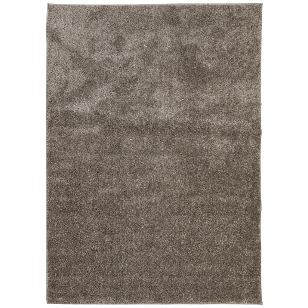 Teppe ISTAN med lang luv skinnende utseende grå 200x280 cm