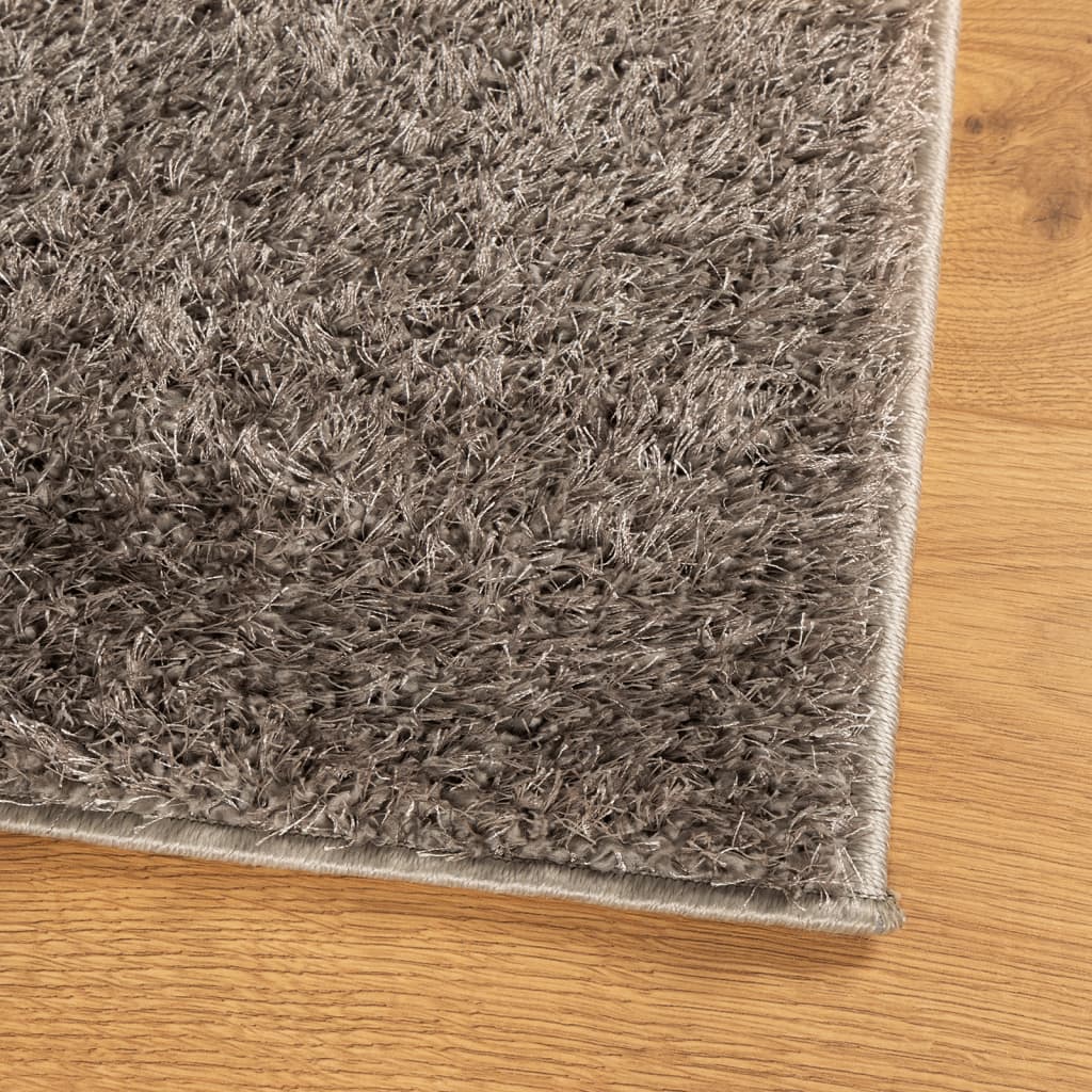 Teppe ISTAN med lang luv skinnende utseende grå 200x280 cm