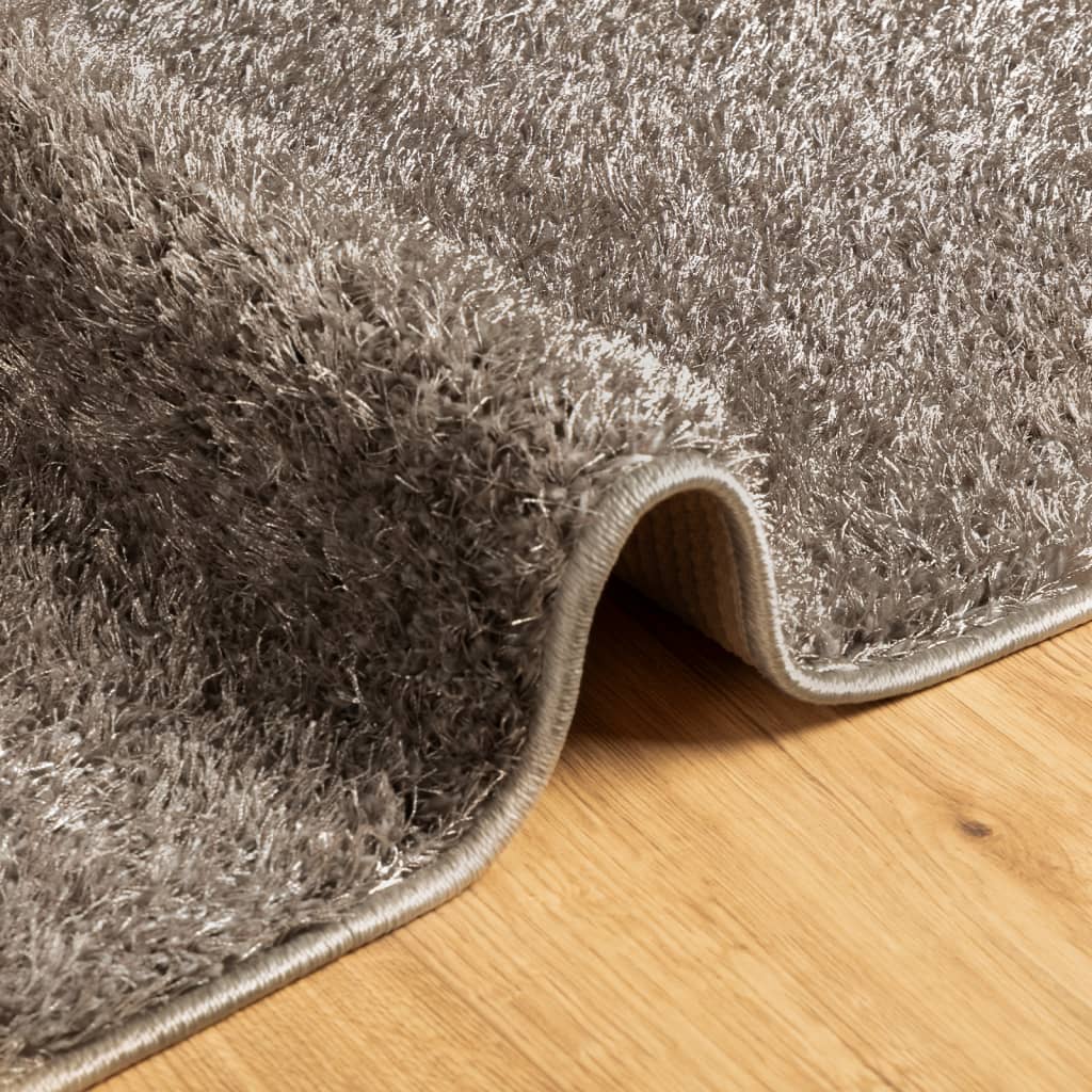 Teppe ISTAN med lang luv skinnende utseende grå 200x280 cm