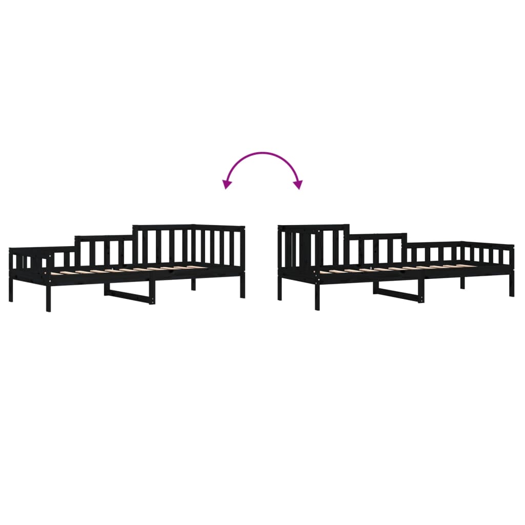 Dagseng svart 90x190 cm heltre furu