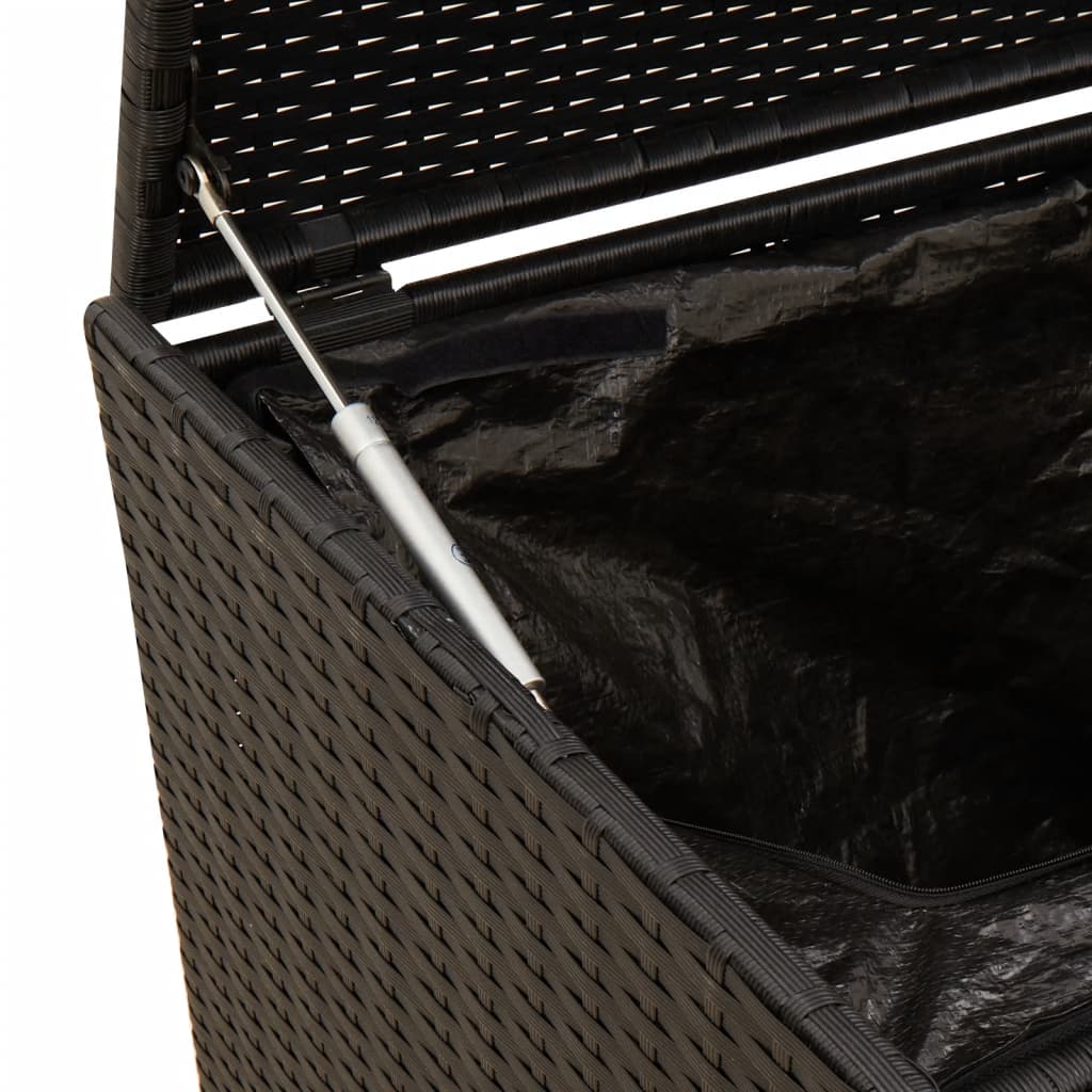 Putekasse med hjul svart 283L cm polyrotting