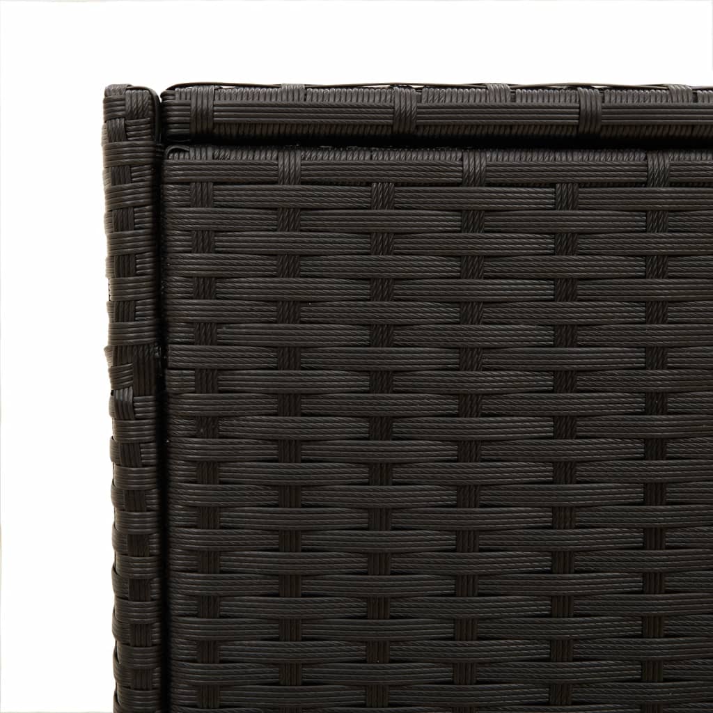 Putekasse med hjul svart 283L cm polyrotting
