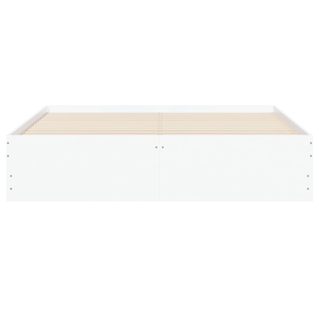 Sengeramme høyglans hvit 150x200 cm konstruert tre