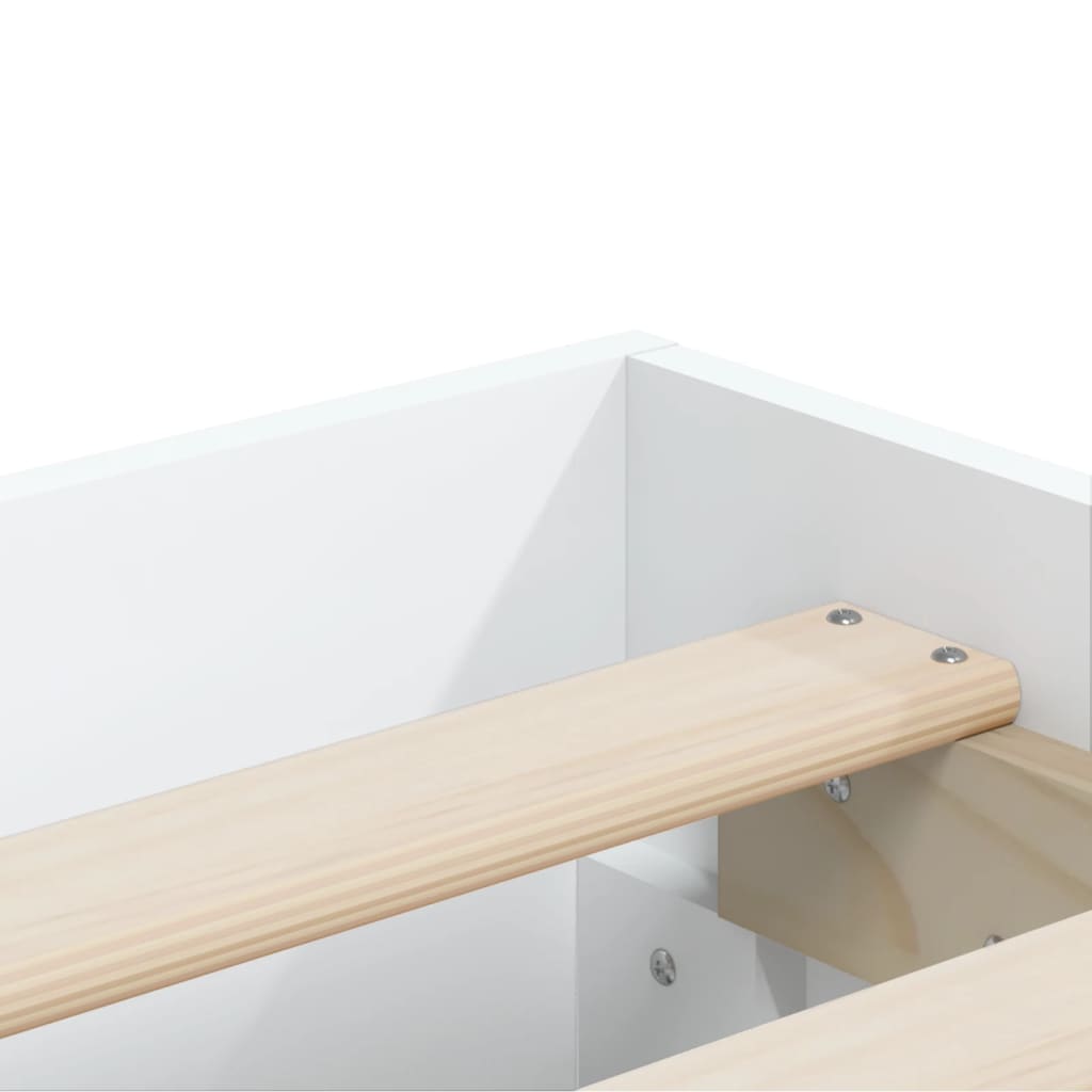 Sengeramme høyglans hvit 150x200 cm konstruert tre