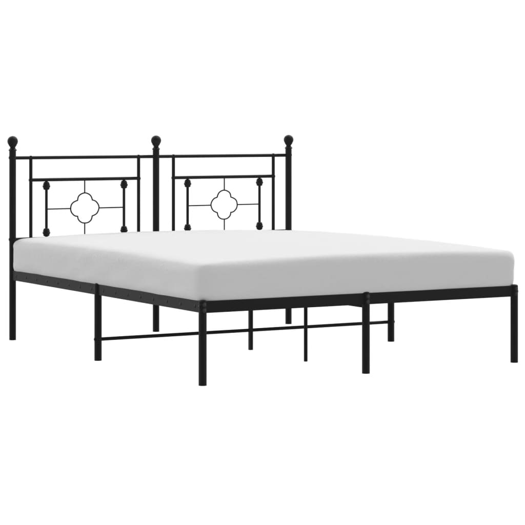 Sengeramme i metall med hodegavl svart 160x200 cm