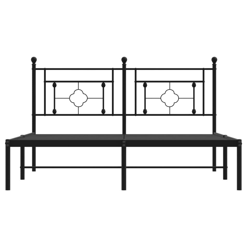 Sengeramme i metall med hodegavl svart 160x200 cm