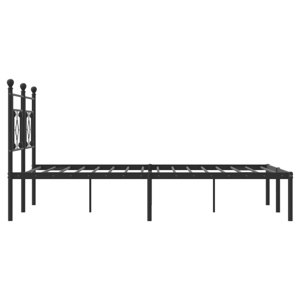 Sengeramme i metall med hodegavl svart 160x200 cm