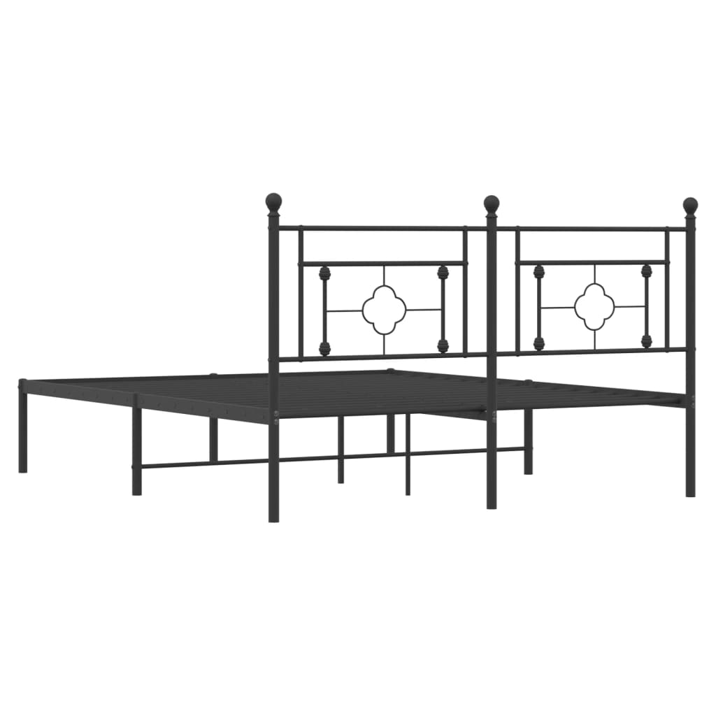 Sengeramme i metall med hodegavl svart 160x200 cm